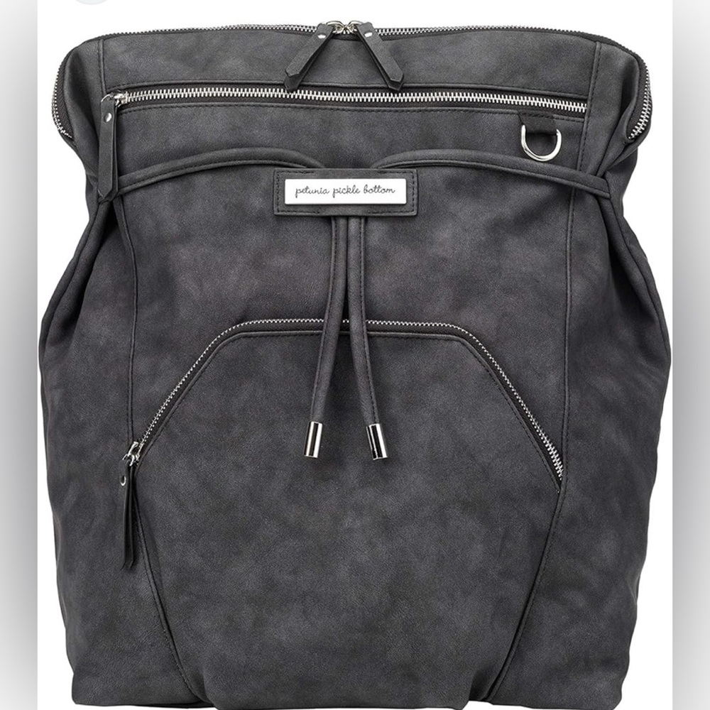 Petunia Pickle Bottom Backpack grey Cinch baby bag
